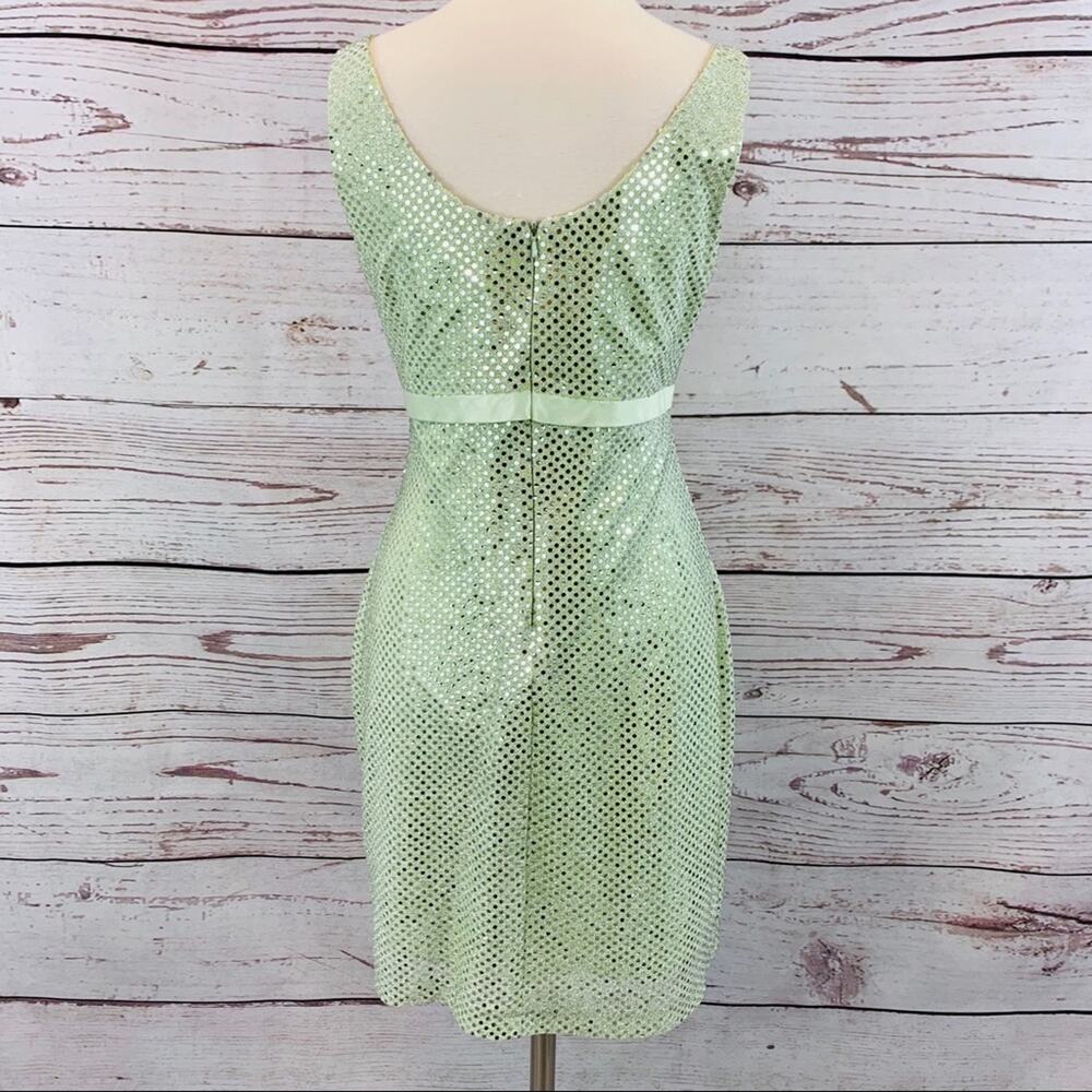 Be Smart sequin green sheath dress sparkles - Picture 6 of 9